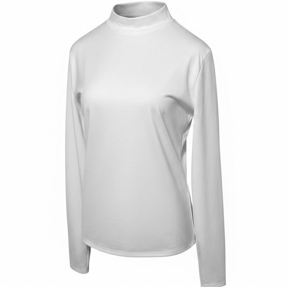 DSG CWC Mock Neck Pure White Moisture Wicking Compression 50+ UV NWT